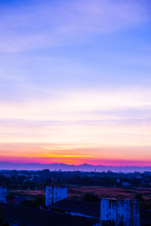 Sunrise at Chiangmai city, Thailand.の写真素材