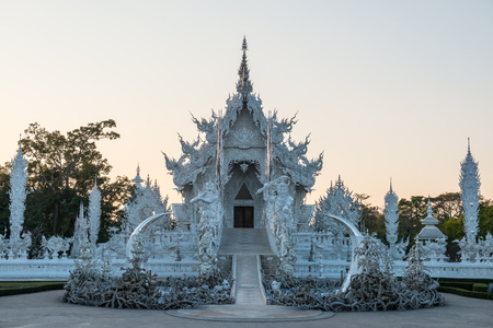 Rong Khun temple in Chiang Rai province, Thailand.の写真素材