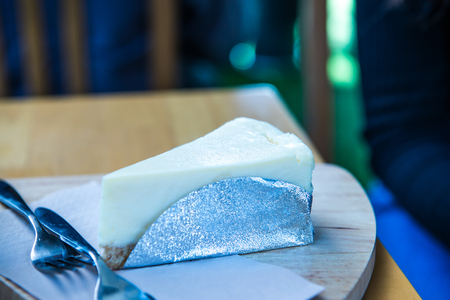 Cheese cake on foil, Thailand.の写真素材