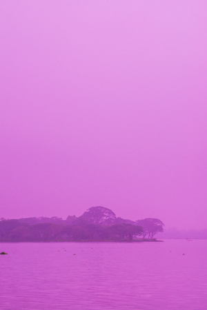 Kwan Phayao lake in winter season, Thailand.の写真素材