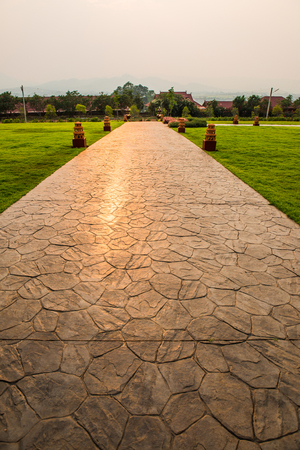 Beautiful light on walkway, Thailand.の写真素材