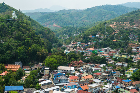 Village in mountain, Myanmar.の写真素材