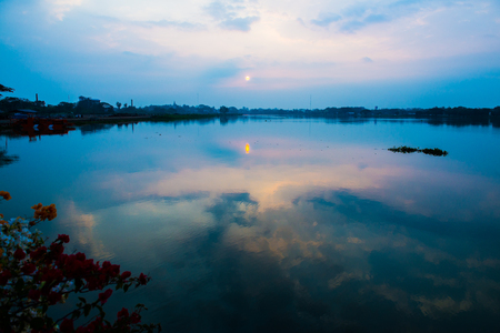 Sunrise at Kwan Phayao lake, Thailand.の写真素材