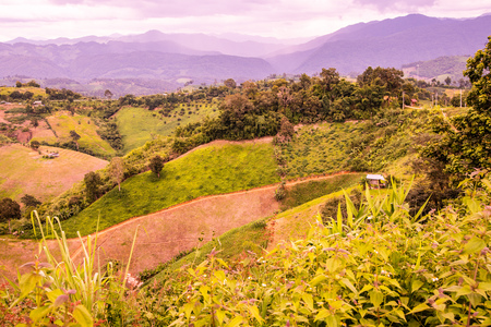 Mountain view in Phayao province, Thailand.の写真素材