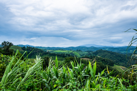 Mountain view in Phayao province, Thailand.の写真素材