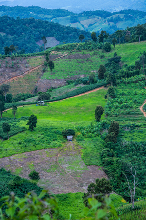 Mountain view in Phayao province, Thailand.の写真素材