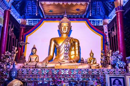 Lanna style Buddha of Ban Ton Laeng temple, Thailand.のeditorial素材
