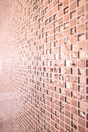 Beautiful mosaic wall or ceramic wall background, Thailand.の写真素材