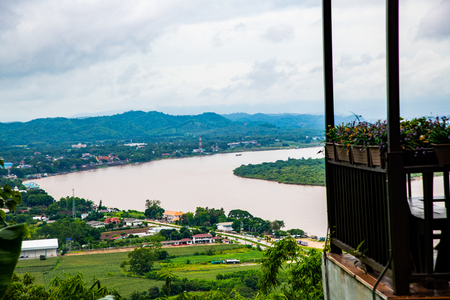 Top view of Mekong river at Chiang Saen city, Thailand.の写真素材