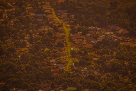 Top View of Country Village at Phu Chi Fa View Point, Thailand.の写真素材