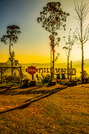 Beautiful Mountain View of Phu Langka National Park, Thailand.の写真素材