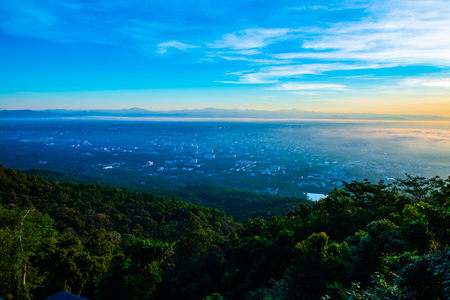 Chiang Mai city with morning sky, Thailand.の写真素材