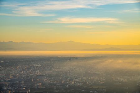 Chiang Mai city with morning sky, Thailand.の写真素材