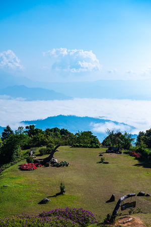 Doi Kiew Lom view point in Huai Nam Dang national park, Thailand.の写真素材