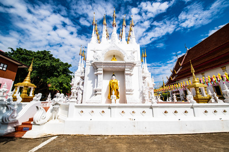 The Pong Sunan temple with clouds in Phrae province, Thailand.の写真素材