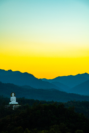 The mountains view in Wiang Papao district, Thailand.の写真素材