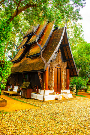 Beautiful wooden building in  Thailand.の写真素材