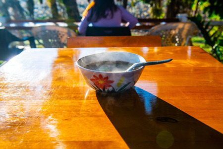Soft boiled rice in the bowl, Thailand.の写真素材