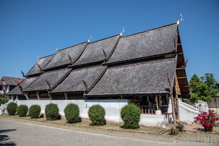 Ancient Thai church in Rong Ngae temple, Thailand.のeditorial素材
