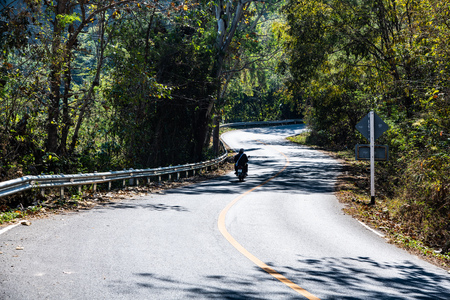 Switchback road on mountain in Nan province, Thailand.の写真素材