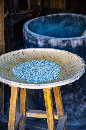 Coffee bean on threshing basket at Bokuai district, Thailand.の写真素材