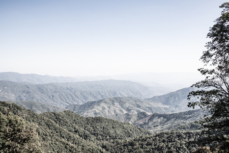 Mountain view at 1715 view point in Nan province, Thailand.の写真素材