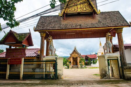 Phrathat Chang Khoeng temple in Mae Chaem district, Thailand.の写真素材