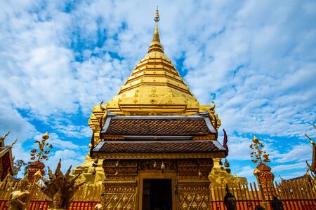 Phrathat Doi Suthep temple in Chiangmai province, Thailand.の写真素材