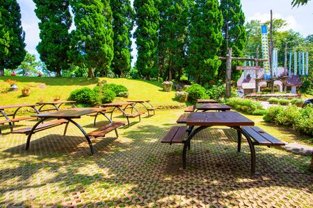 CHIANG RAI, THAILAND - August 28, 2016 : Rest area in front of Mae Fah Luang Garden, Thailand.の写真素材