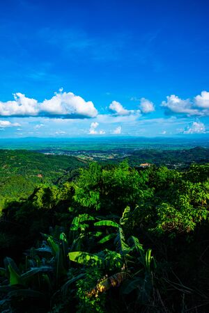 Mountain view when viewed from the Doi Tung view point, Chiang Rai province.の写真素材