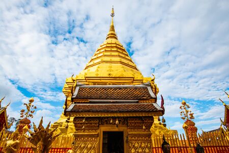 Phrathat Doi Suthep temple in Chiangmai province, Thailand.の写真素材