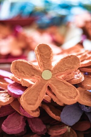 Flowers made from mulberry paper, Thailand.の写真素材