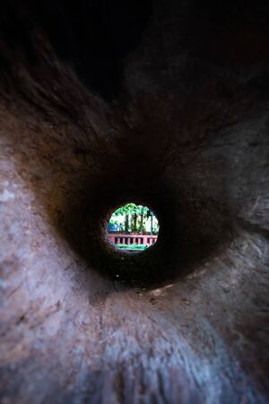 Hole of log in in Phra Kaew temple, Thailand.