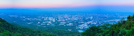 Panorama View of Chiang Mai Cityscape, Thailand.の写真素材