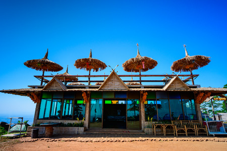 CHIANG RAI, THAILAND - December 14, 2019 - Native building on Doi Sa Ngo viewpoint, Thailand.のeditorial素材