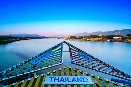 Golden triangle tourist attraction in Chiang Rai province, Thailand.の写真素材