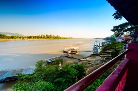 Mae Kong river in Chiang Saen district, Chiang Rai province.の写真素材