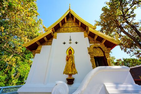 Lanna style church in Chom Chaeng temple, Chiang Rai Province.の写真素材