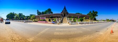LAMPANG, THAILAND - January 23, 2020 : Panorama of Prathat Lampang Luang temple, Lampang province.のeditorial素材