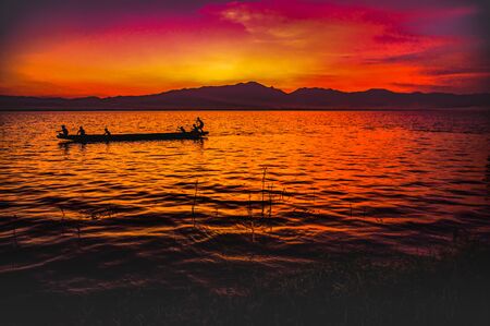 Kwan Phayao lake in the evening, Thailand.