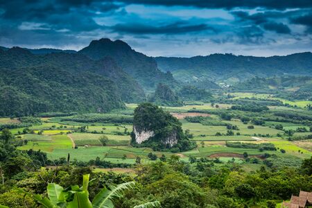 Mountain view of Phu Langka national park, Phayao province.の写真素材