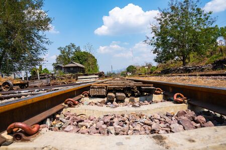 Railway track at maintenance station, Lampang province.