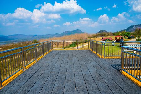 Sky Walk Bridge for View Point in Mae Moh Coal Mine, Lampang province.