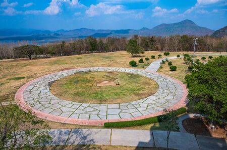 Beautiful park with frame in Mae Moh district, Lampang.の写真素材