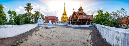 Panorama view of Pong Sanuk temple in Lampang province, Thailand.の写真素材