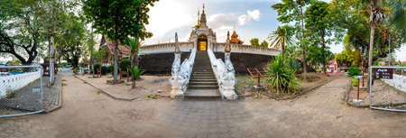 LAMPANG, THAILAND - March 5, 2020 : Panorama view of Pong Sanuk temple in Lampang province, Thailand.のeditorial素材