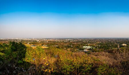 Panorama view of Chiang Mai city scape, Thailand.の写真素材