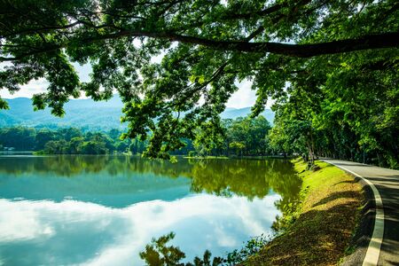 Ang Kaew Reservoir in Chiang Mai University, Thailand.