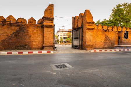 CHIANG MAI, THAILAND - April 11, 2020 : Tha Phae Gate in Chiang Mai Province, Thailand.のeditorial素材