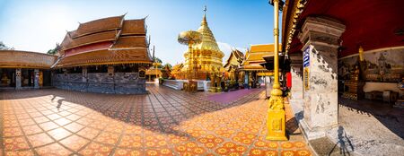 Panorama of Wat Phra That Doi Suthep or Phra That Doi Suthep temple in Chiang Mai province,...